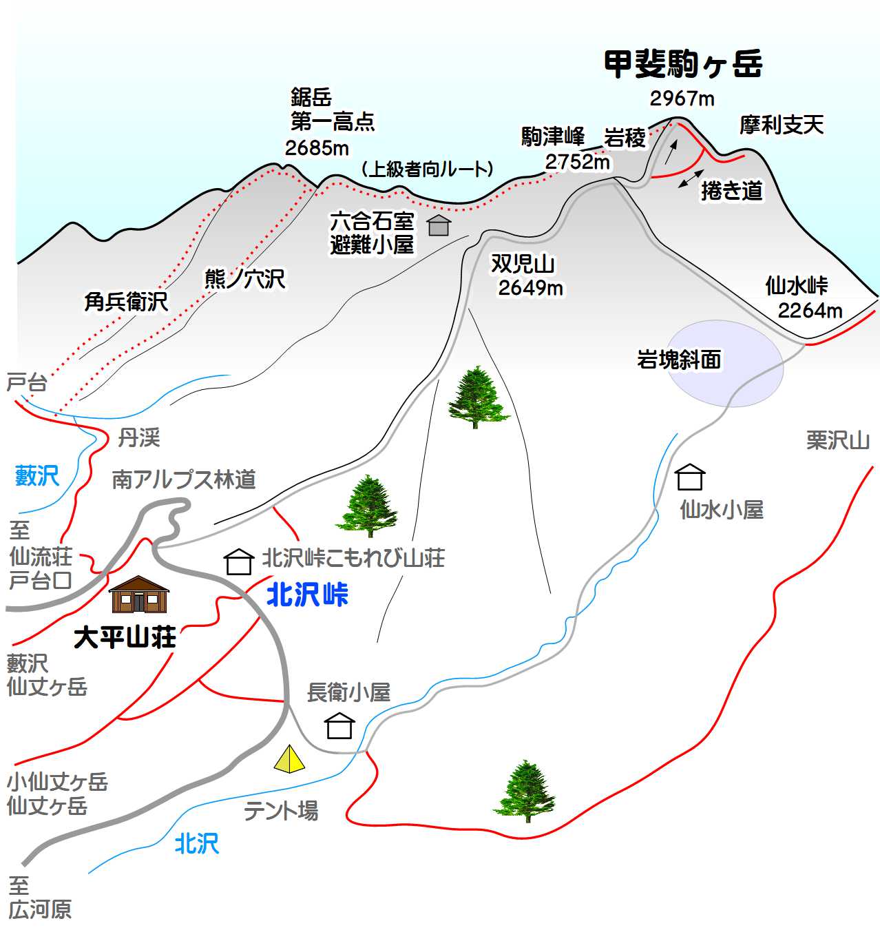 地図_甲斐駒ケ岳