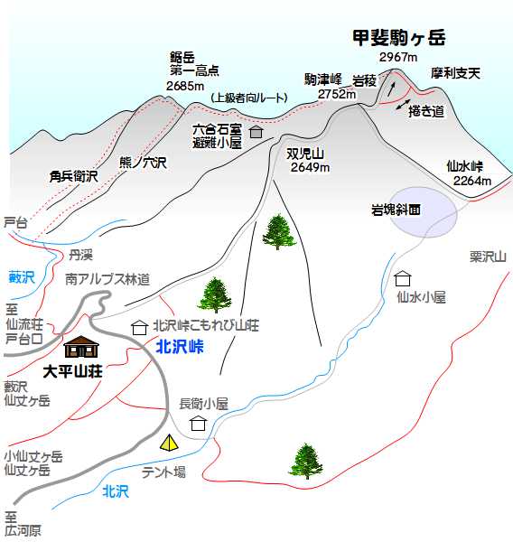 地図_甲斐駒ケ岳